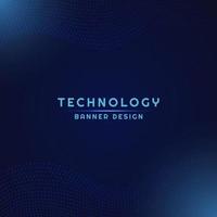 Technology banner dot pattern wave flow design. vector