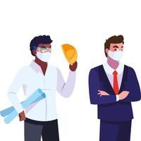 people engineer and executive with mask vector