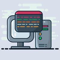 Ilustración del concepto de programación informática en estilo plano vector