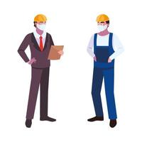 men operator and executive with mask vector