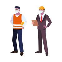 men operator and executive with mask vector