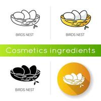 Birds nest icon. Chick breeding. Skincare product component. vector