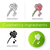 Rose extract icon. Flower petals. Fragrant component. vector