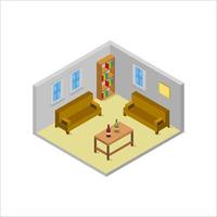 Isometric Waiting Room On White Background vector