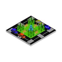 Isometric Park Illustrated On White Background vector