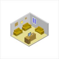 Isometric Waiting Room On White Background vector