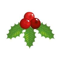 leafs with seeds decoration christmas isolated icon vector
