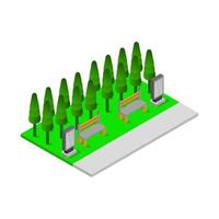 Isometric Park Illustrated On White Background vector