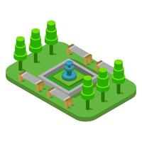 Isometric Park Illustrated On White Background vector