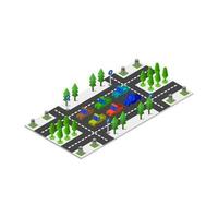 Parking Isometric Illustrated On White Background vector