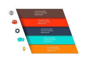 Plantilla de diseño infográfico con 5 pasos. vector