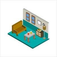 Isometric Waiting Room On White Background vector