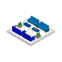 Isometric Waiting Room On White Background vector