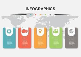 Infographic design template with 5 elements vector