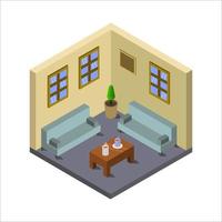 Isometric Waiting Room On White Background vector