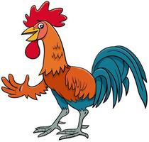 rooster bird farm animal cartoon character vector