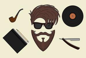 Set of hipster style icons vector