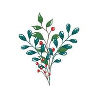 branches with leafs and seeds isolated icon vector