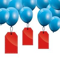 tags commerce with balloons helium vector