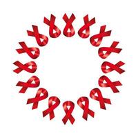 set of aids day awareness ribbons isolated icon vector