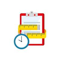 cinta métrica con portapapeles y cronómetro vector