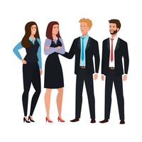 business people meeting avatar character vector