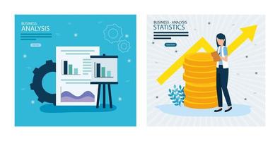 Business analysis statistics vector design