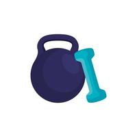 set of dumbbell equipment gym isolated icon vector