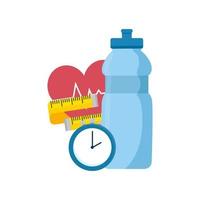 bottle water with heart and bottle water vector