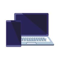 Isolated laptop and smartphone vector design