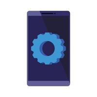 Digital smartphone and gear vector design