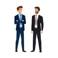 businessmen elegant avatar character icon vector