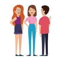 group of young people character vector