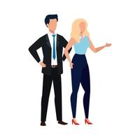 Woman and man avatar vector design