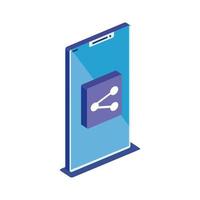 Isolated isometric smartphone vector design