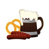 Oktoberfest cerveza y diseño vectorial de salchichas vector