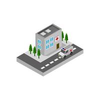 Isometric Hospital On White Background vector