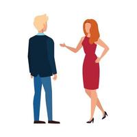 Woman and man avatar vector design