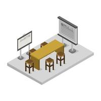 Isometric Conference Room Illustrated On White Background vector