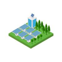 Isometric Solar Panel On White Background vector