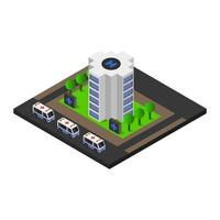 Isometric Hospital Illustrated On White Background vector