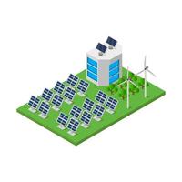 Isometric Solar Panel On White Background vector