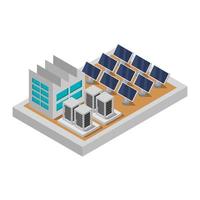 Isometric Solar Panel On White Background vector