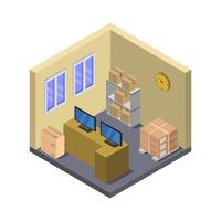 Postal Office Isometric On White Background vector