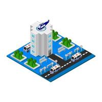 Isometric Hospital On White Background vector