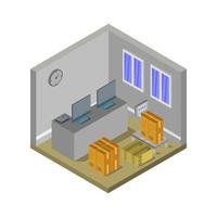 Postal Office Isometric On White Background vector