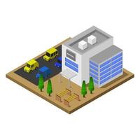 Isometric Hotel On White Background vector