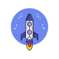 Rocket Illustrated On White Background vector