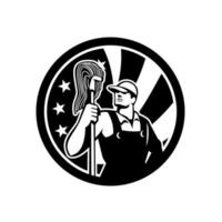 Limpiador industrial americano icono de la bandera de Estados Unidos vector