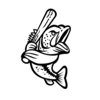 Largemouth Bass With Baseball Bat Batting Mascot